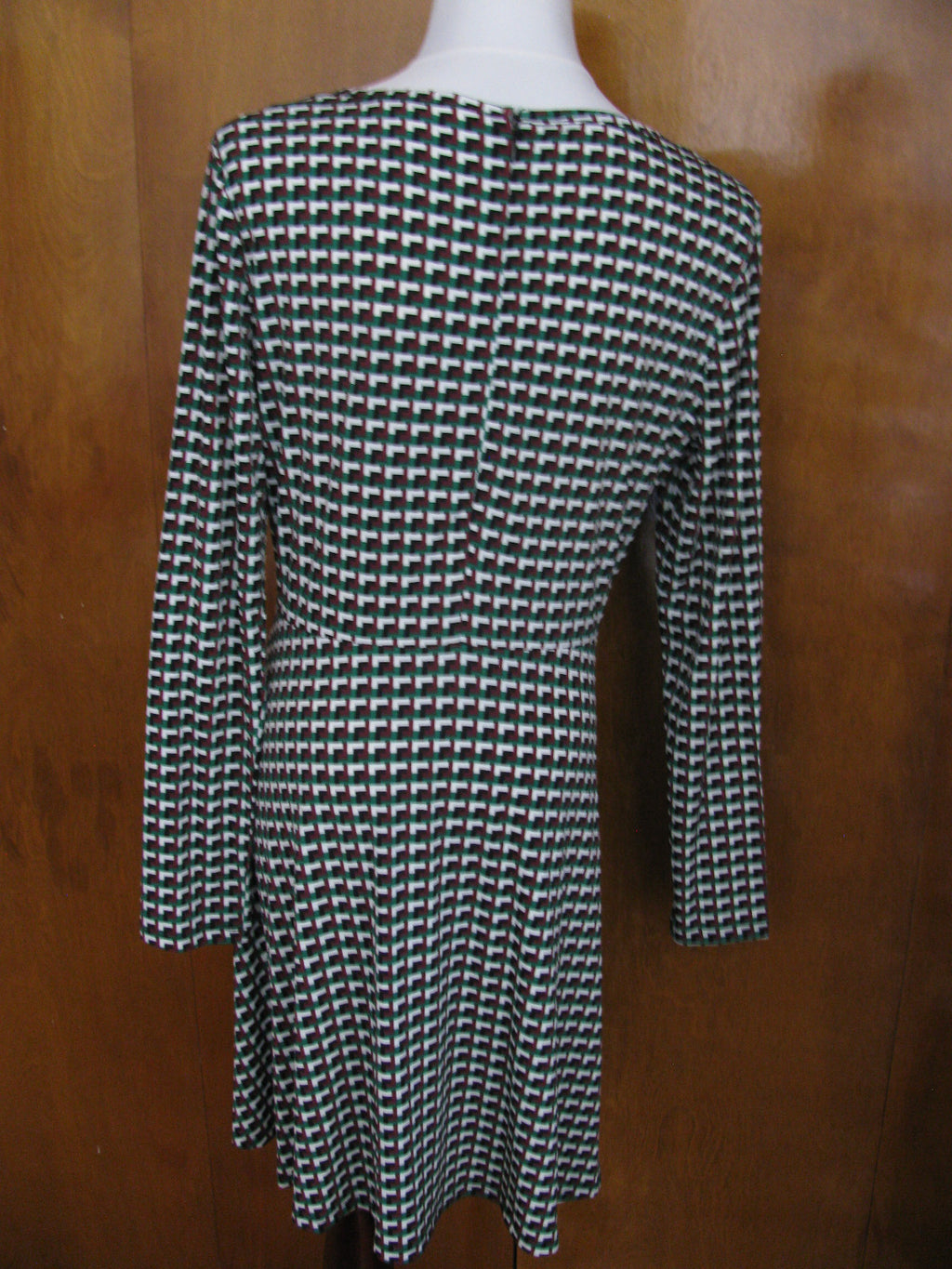 Michael Kors Womens Palmeto Green Geo Print Fit And Flare Dress New