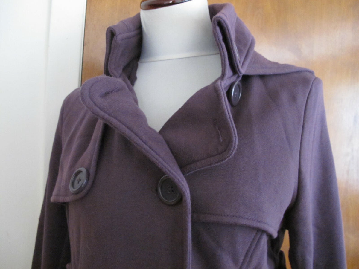 Hydraulic  women's eggplant cotton blends hooded blazer  