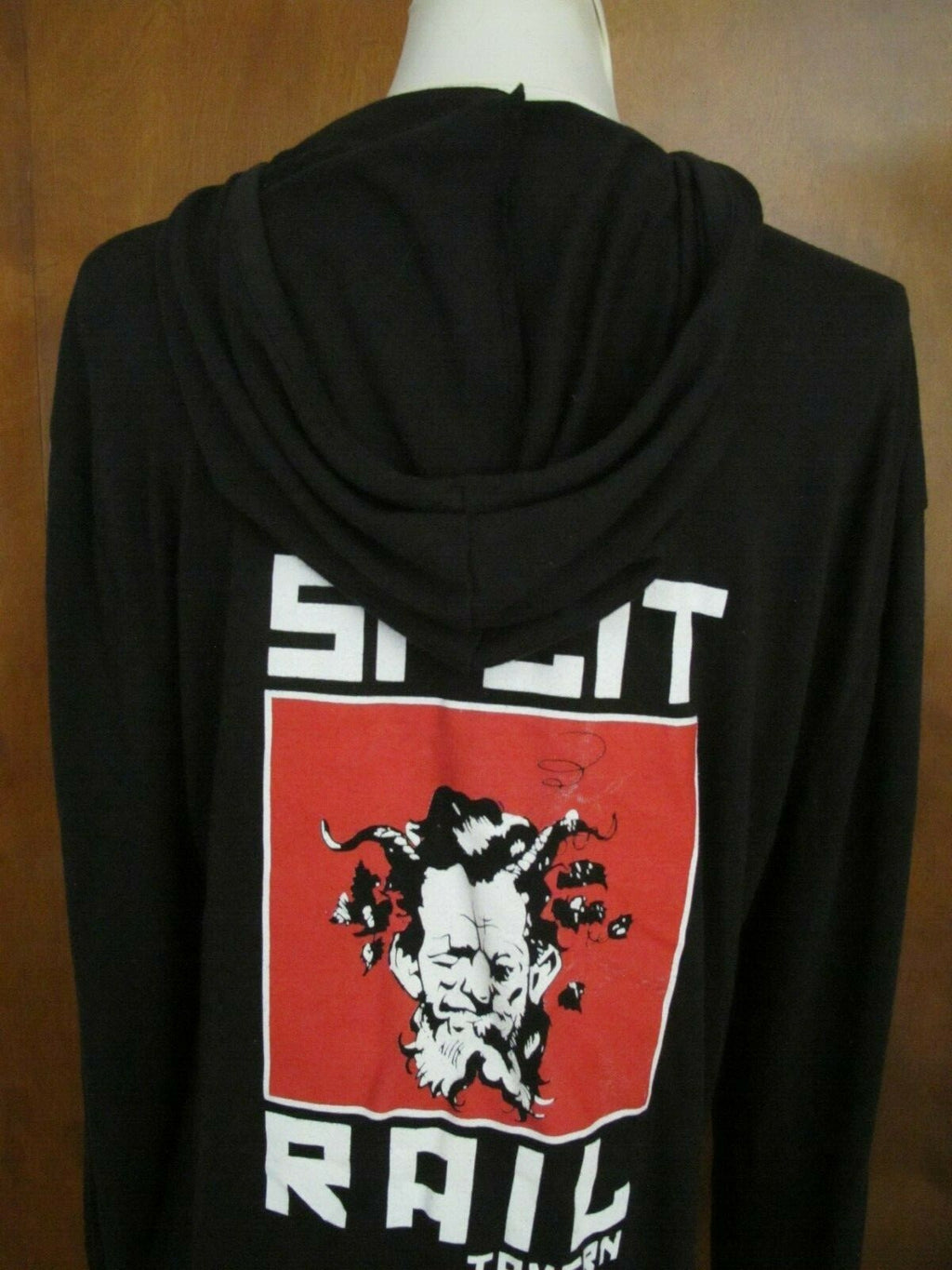 Alternative Women's Black Hood Full Zipper Sweater Large Pre Owned
