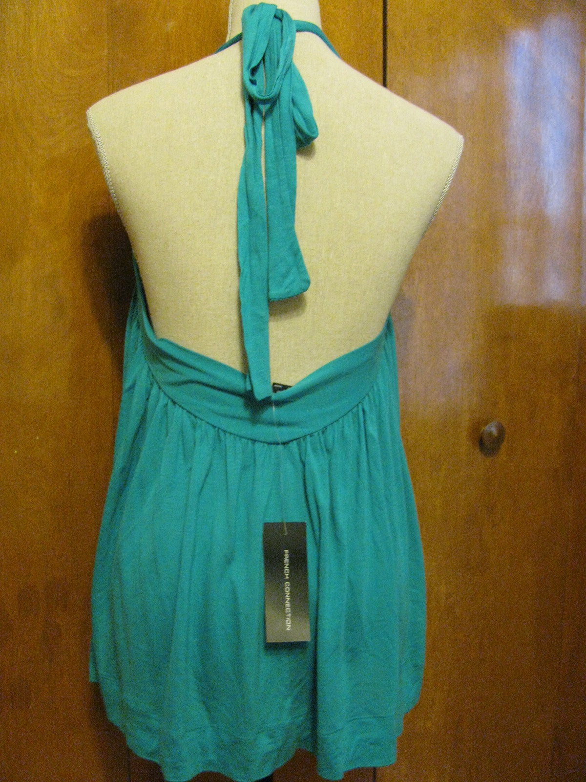 French Connection women's emerald abacus jersey halter neck top size  S L 
