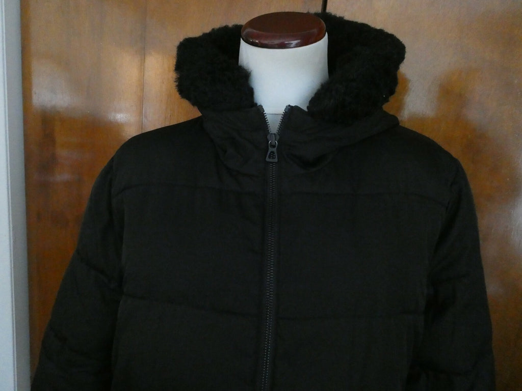 Gap Women's Black Long Winter Coat Hooded XLarge
