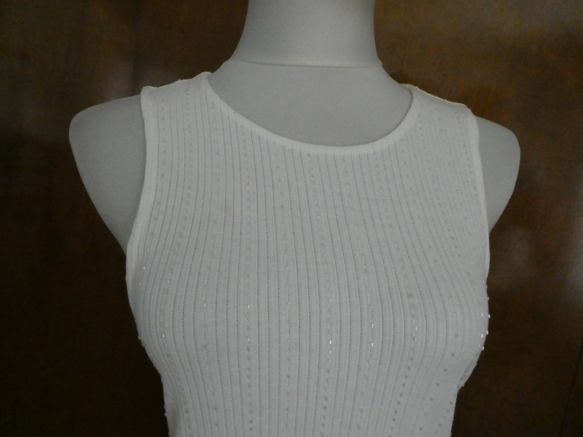 Polo Ralph Lauren women's detailed cotton blend white sleeveless sweater XL 