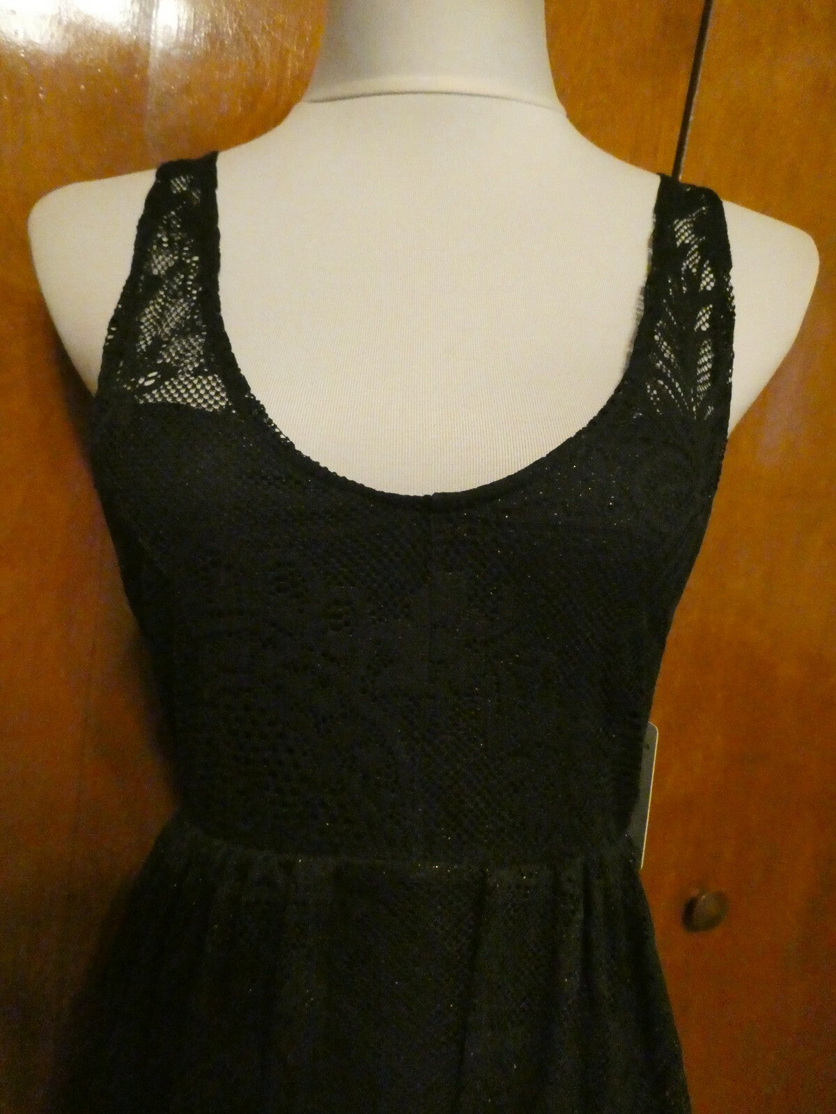 Free People women’s black evening lace crafted stylish lined dress 