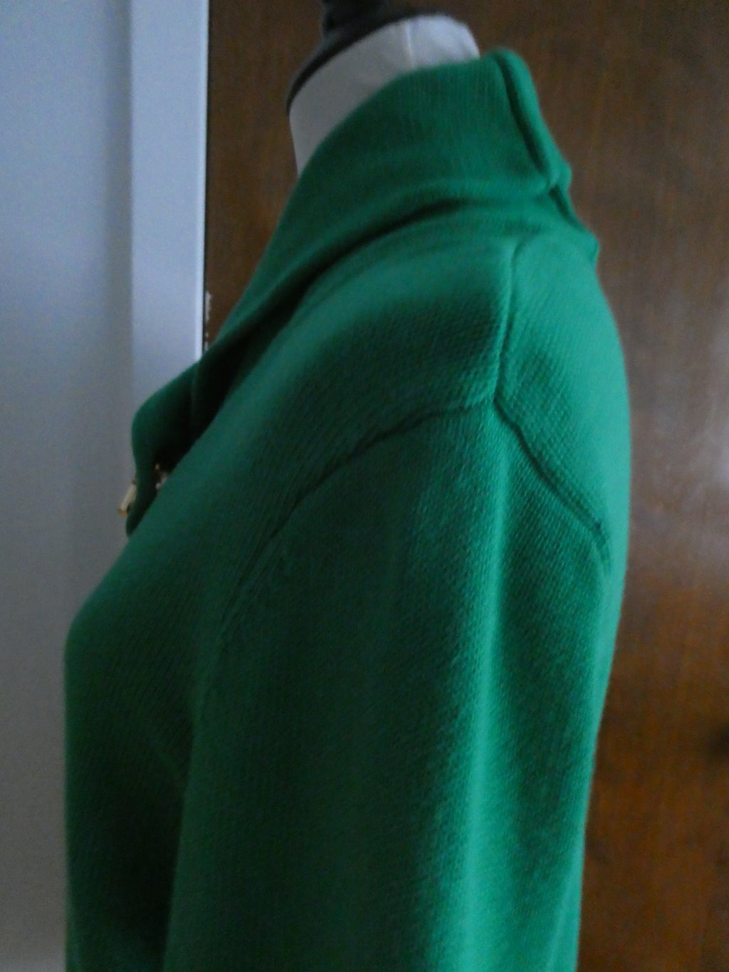 Ralph Lauren Women’s XL Green Shawl Collar Toggle Sweater 100% Cotton EUC