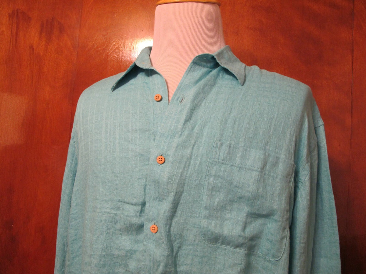 Jos. A. Bank men’s linen teal shirt xlarge 