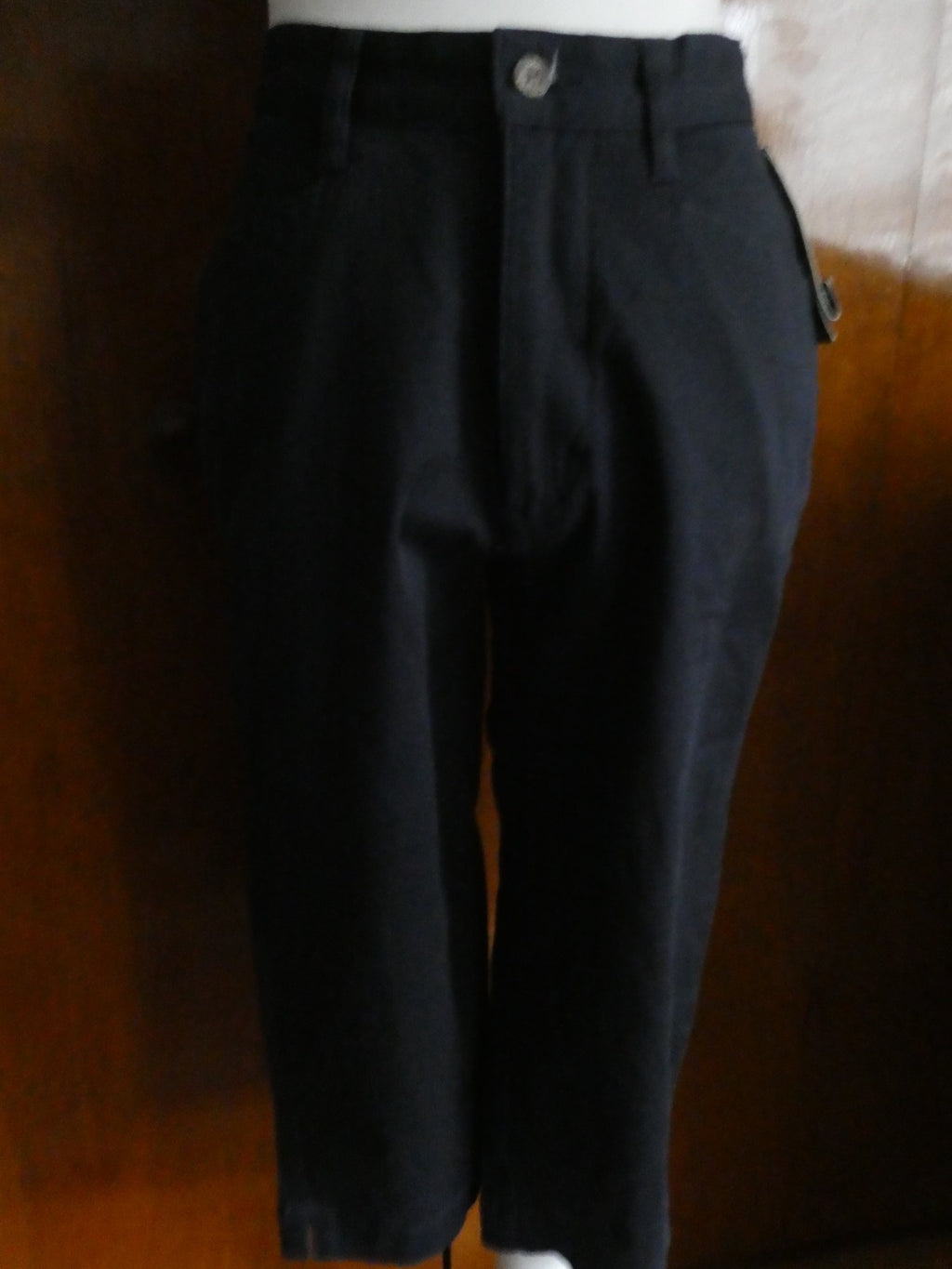 Lee Khakis Navy Women Capris Size 4 Medium Mid Rise Stretch Cotton Below Knee