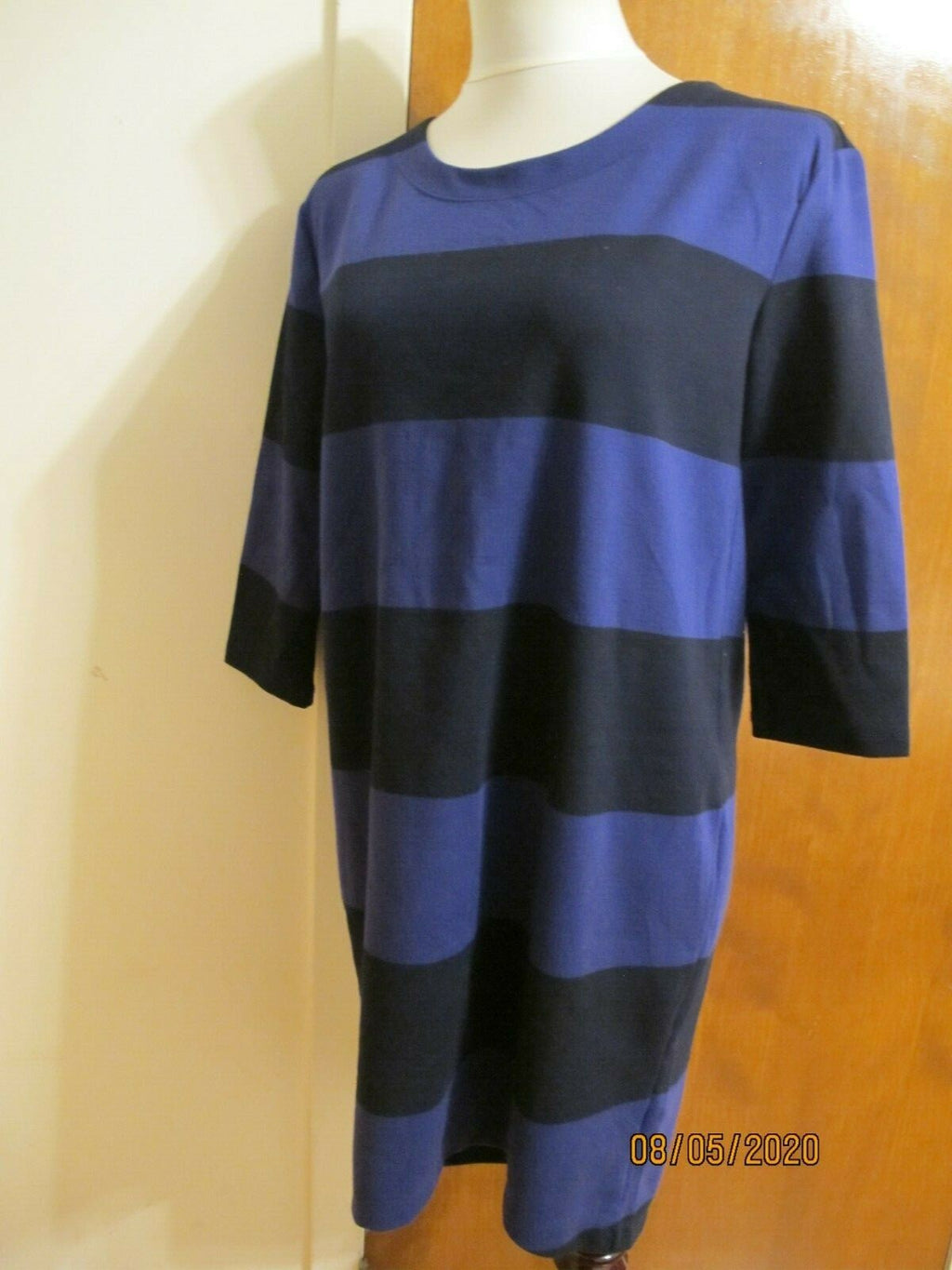Gap Women's Striped Black Purple Sweater Dress Small 