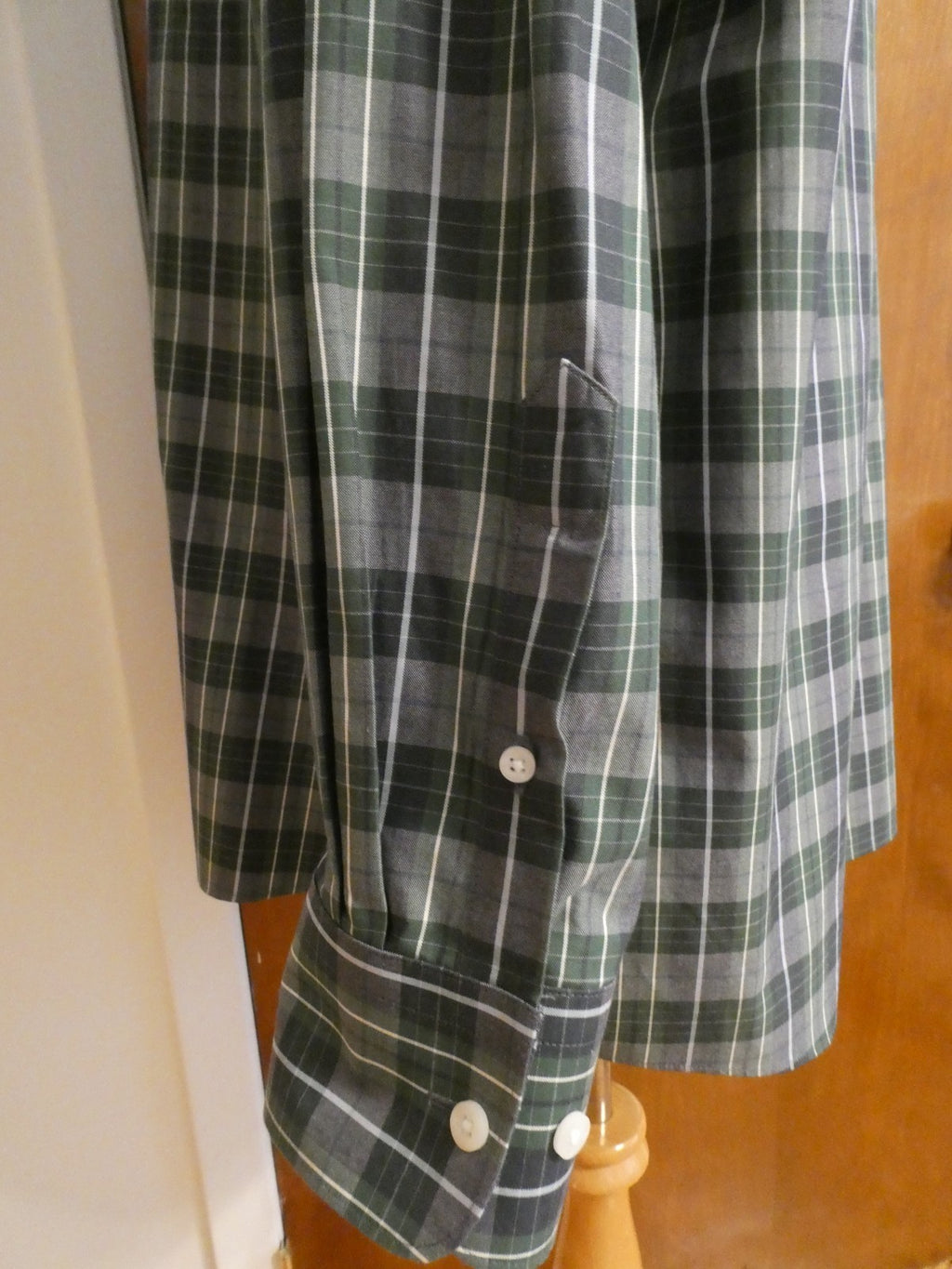 Nordstrom Men Shop Classic XXL Green Plaid Shirt Cotton Wrinkle-Free Classic Fit