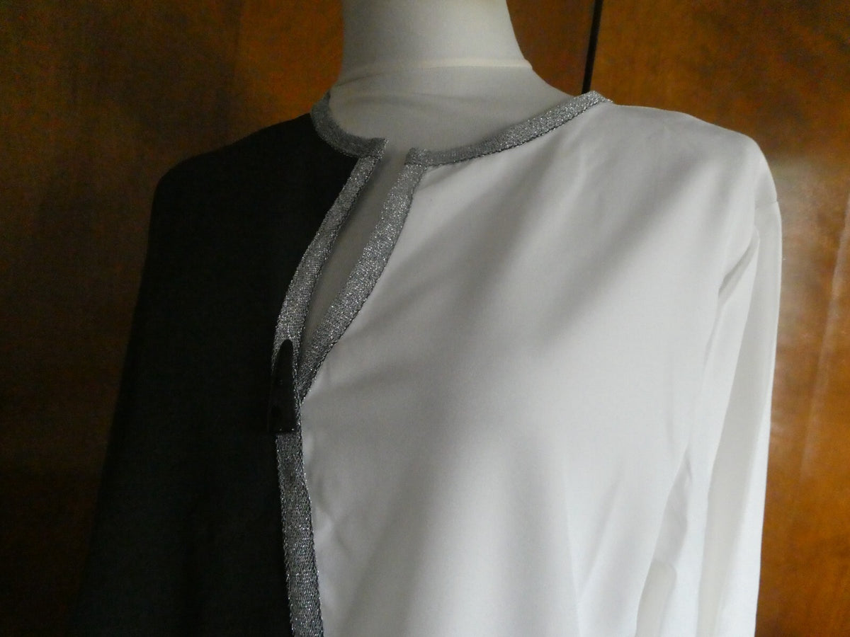 Made With Love women's white/black top XL, XXL- (XL fits L), (XXL fits XL)