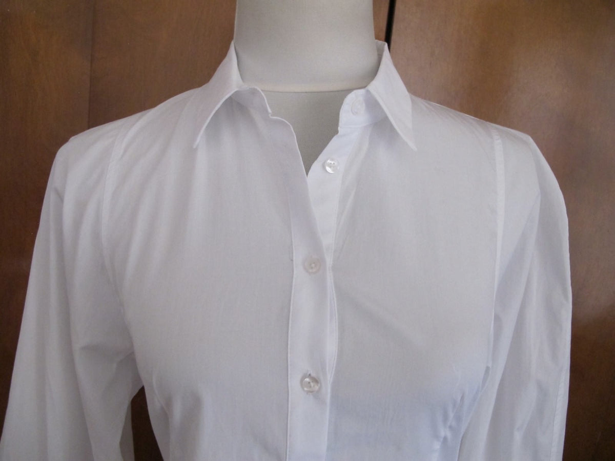 Anthropologie Maeve women's white detailed cotton long top size 2 NWT
