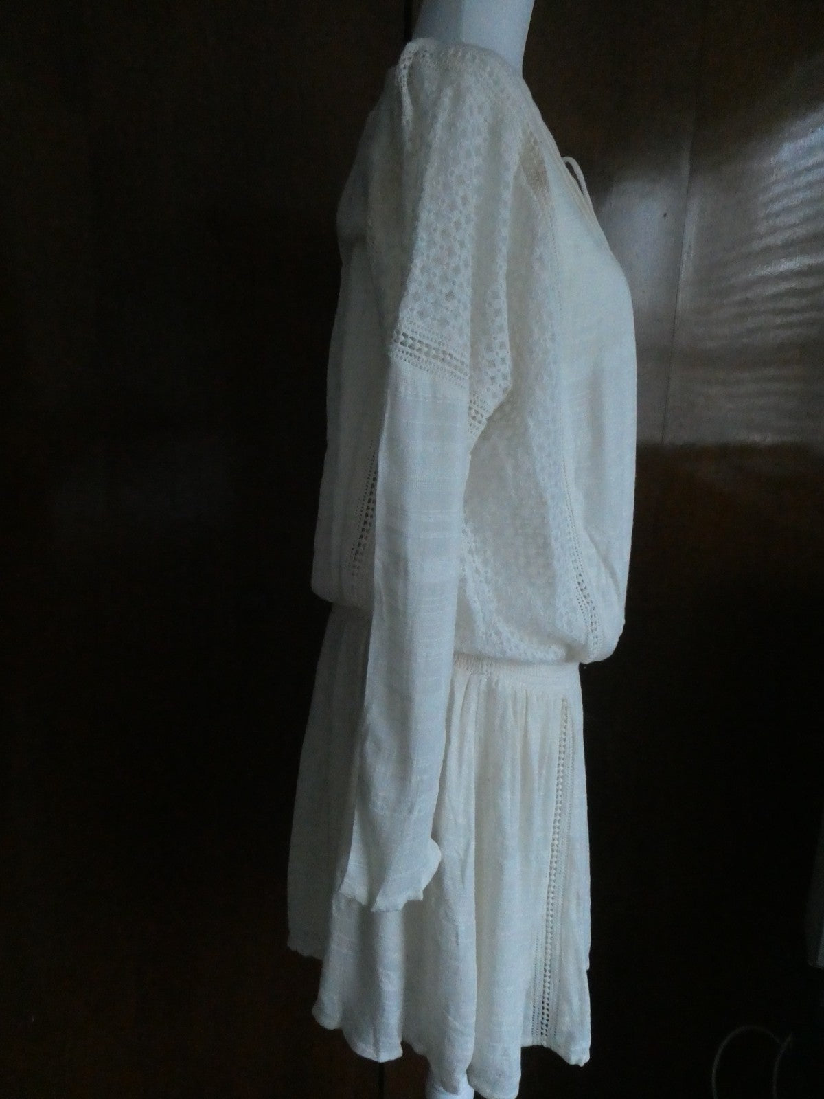 Free People women’s ivory 3/4 sleeves lined sweater dress size large