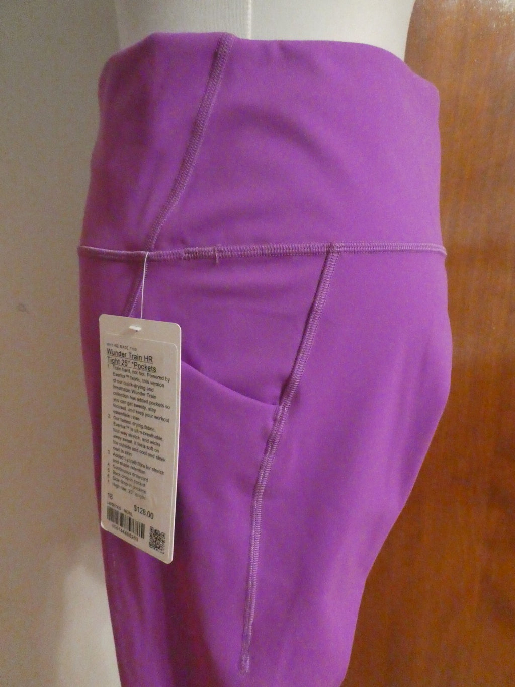 Lululemon Wunder Train HR Tight 25" Moonlit Magenta Size 18 With Pockets