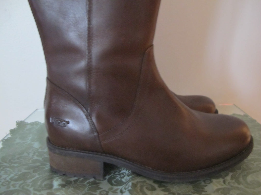 Ugg Australia women brown water resistant leather upper tall New boots 7