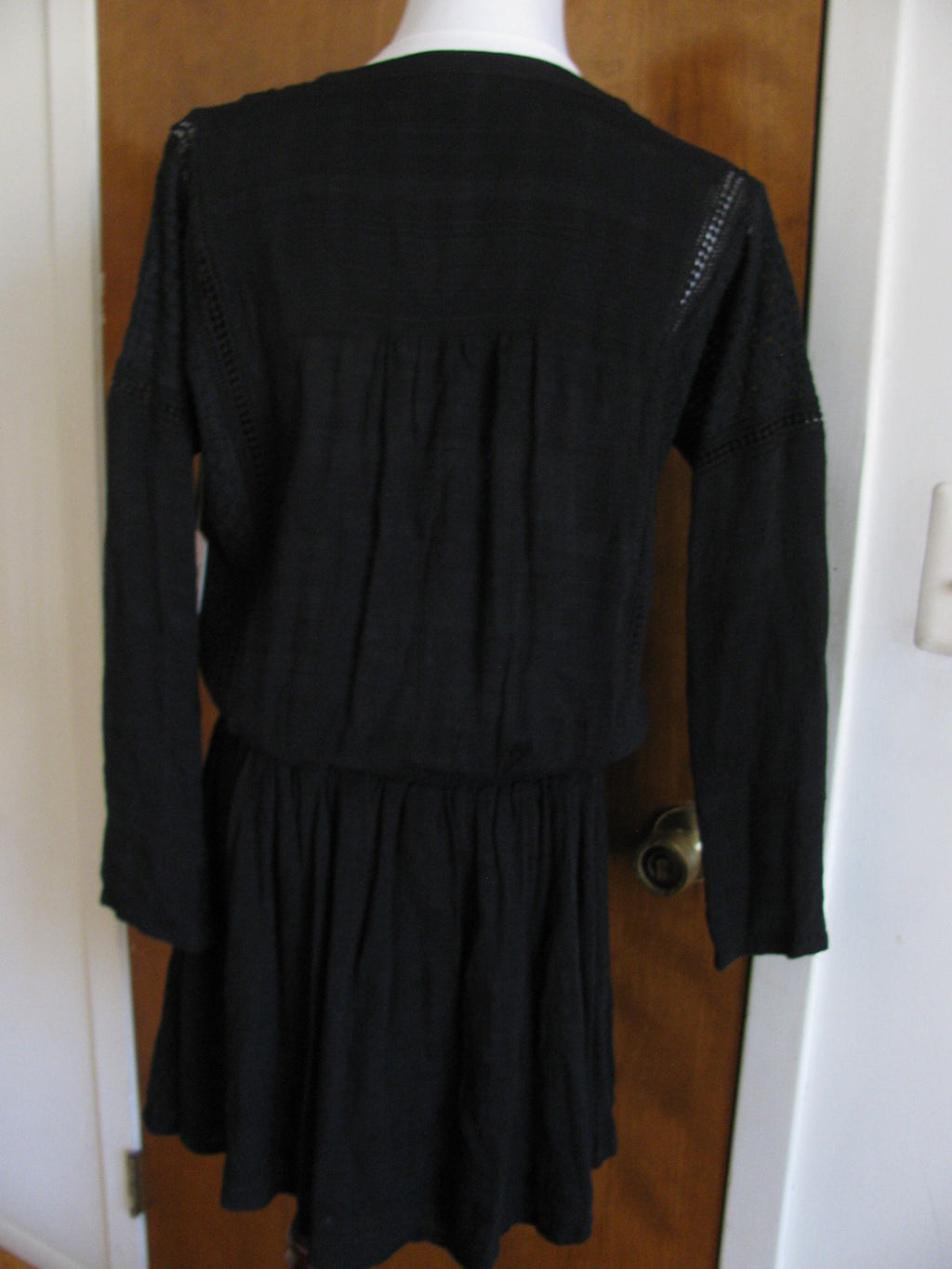 Free People women’s black 3/4 sleeves lined rayon sweater dress small