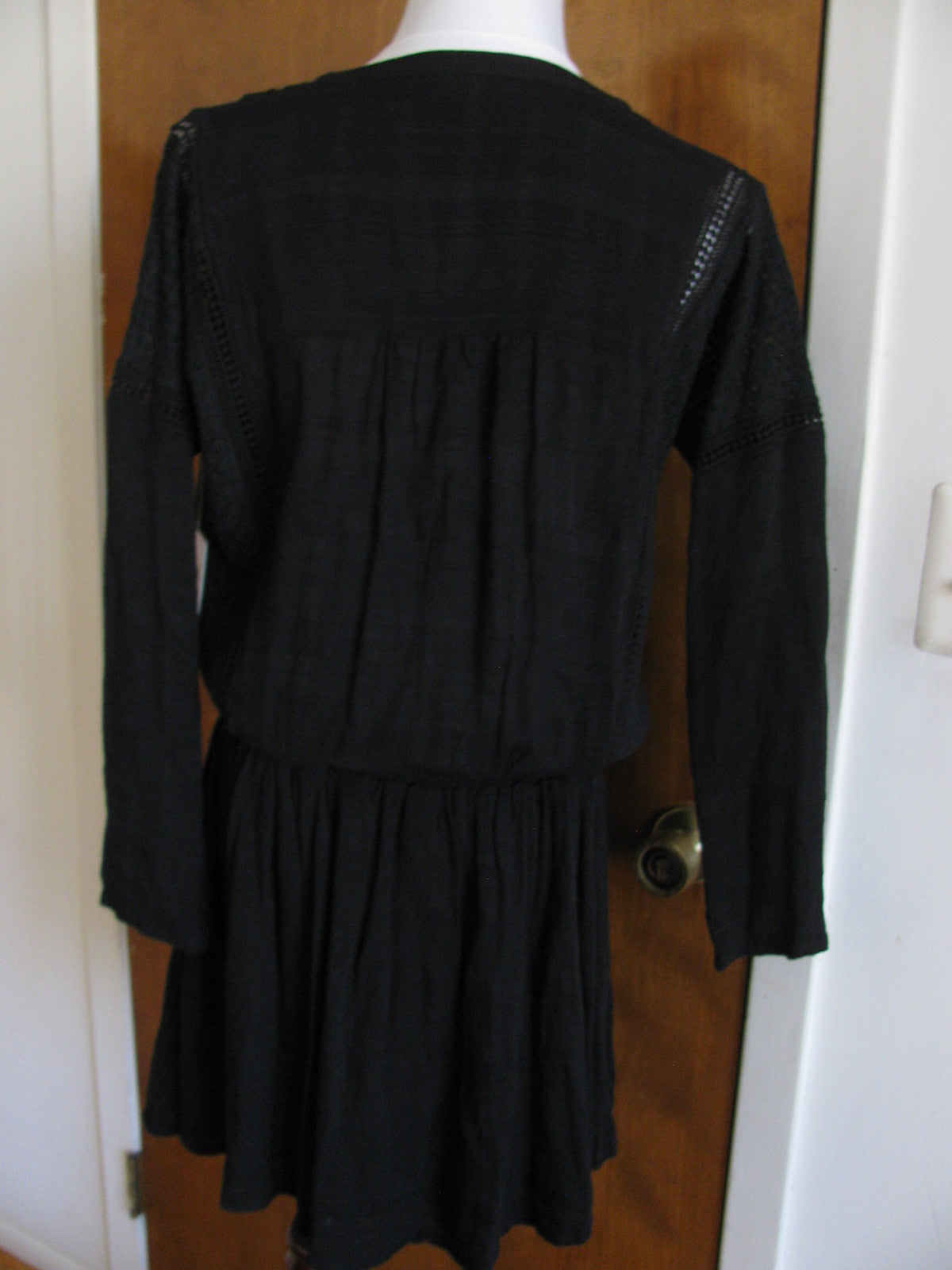 Free People women’s black 3/4 sleeves lined rayon sweater dress small