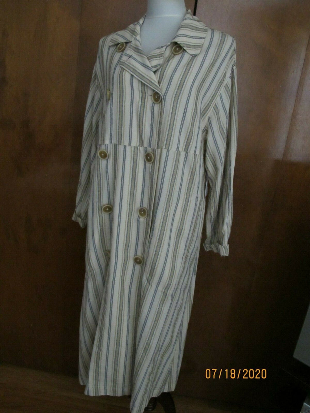 Free People Women's Sweet Melody Stripe Trench Coat Duster Xsmall (fits medium)