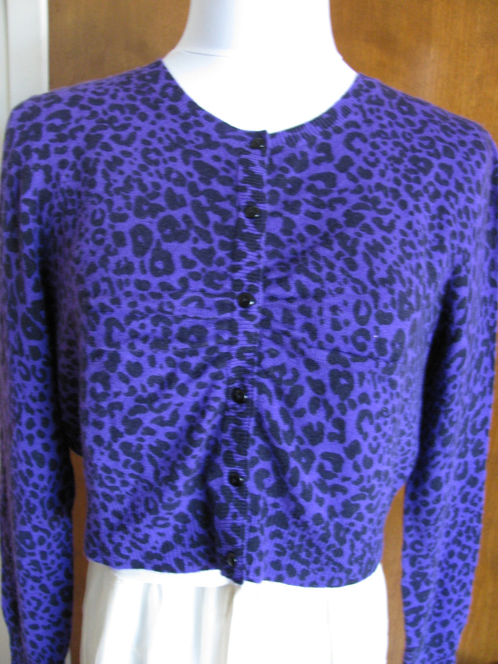 Aqua women's purple black leo print cashmere cardigans Size Small, Medium
