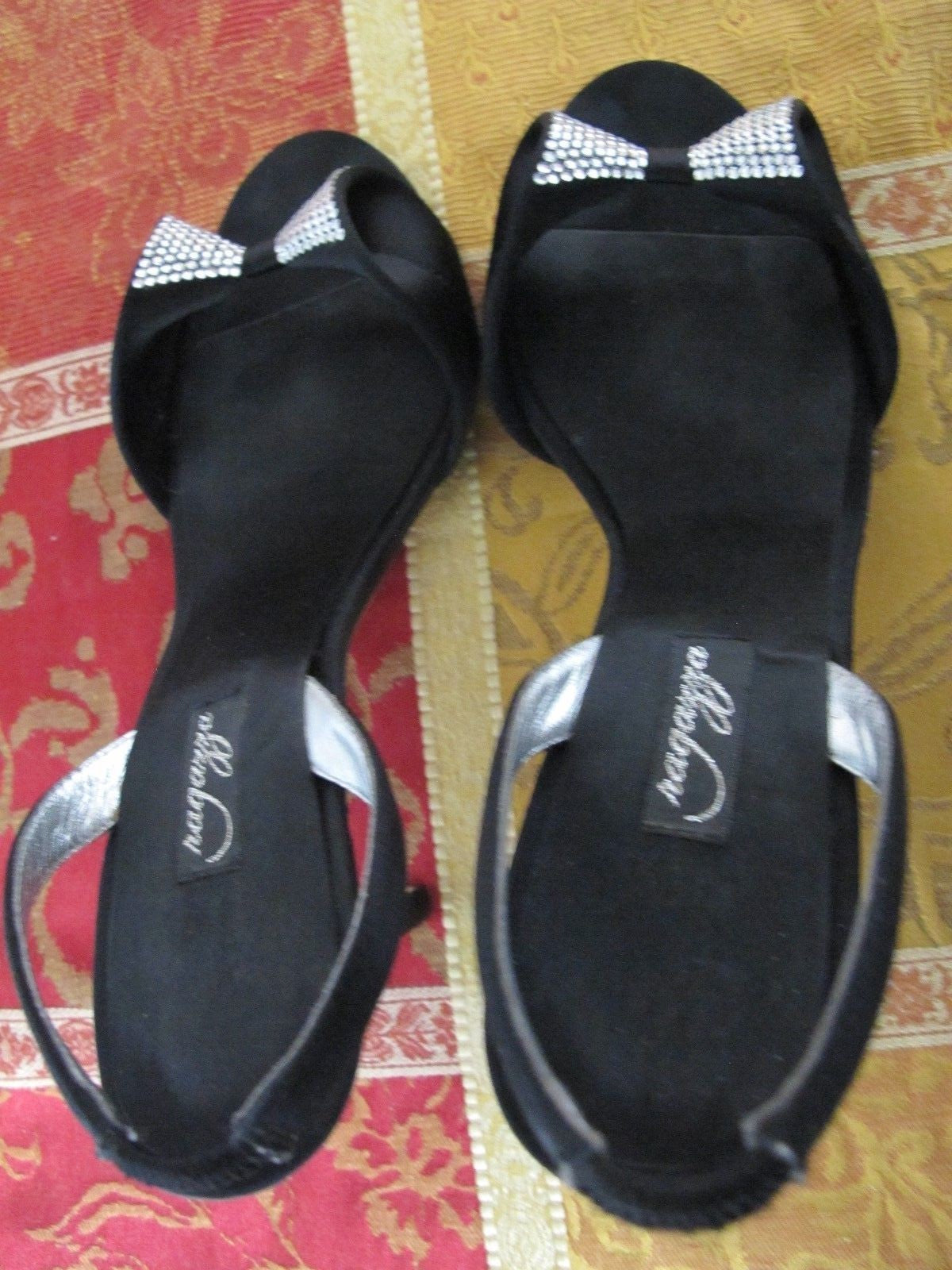 Ragazza womens black satin dress shoes 8B 