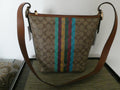 Coach Val Duffle In Signature Canvas With Stripe Handbag Style C5641