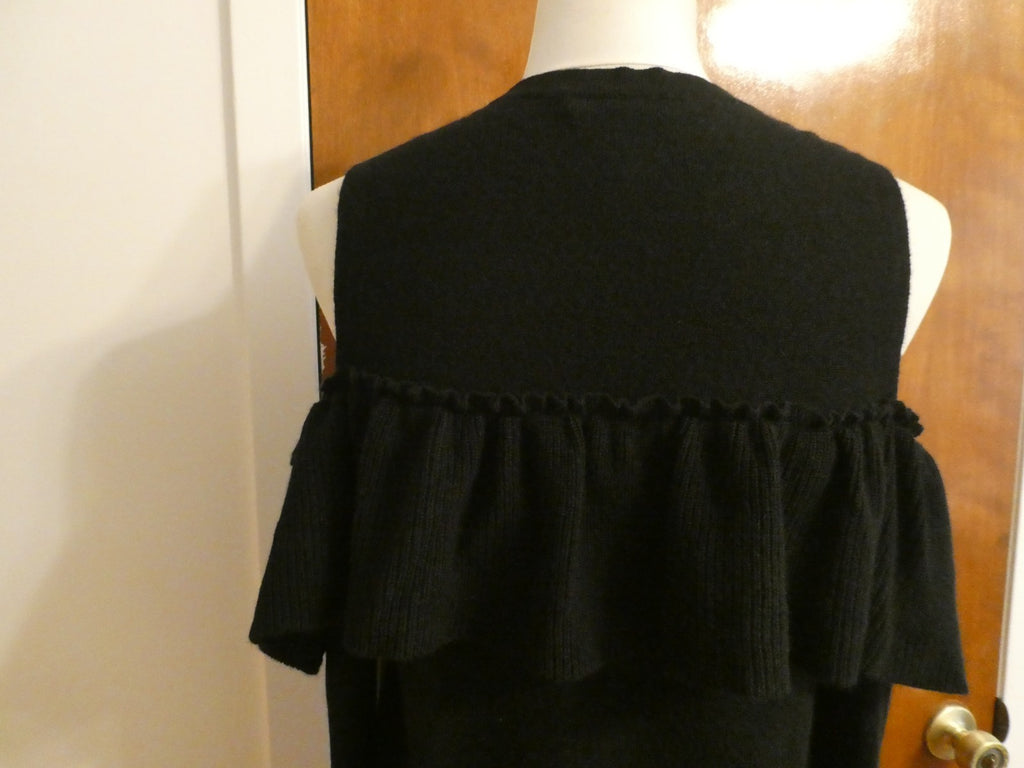 Aqua Cashmere Cold-Shoulder Ruffle Sweater from Bloomingdale's Retail Value $198