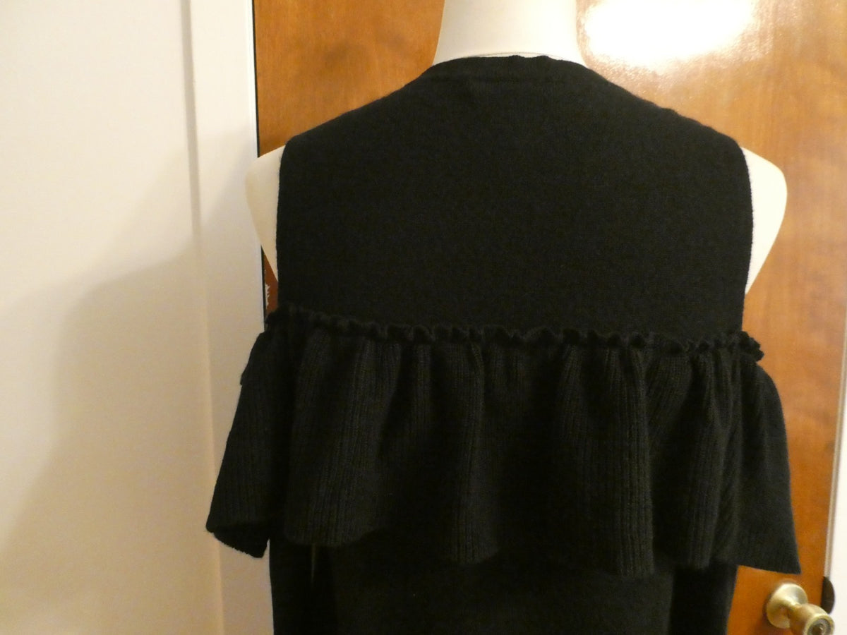 Aqua Cashmere Cold-Shoulder Ruffle Sweater from Bloomingdale's Retail Value $198