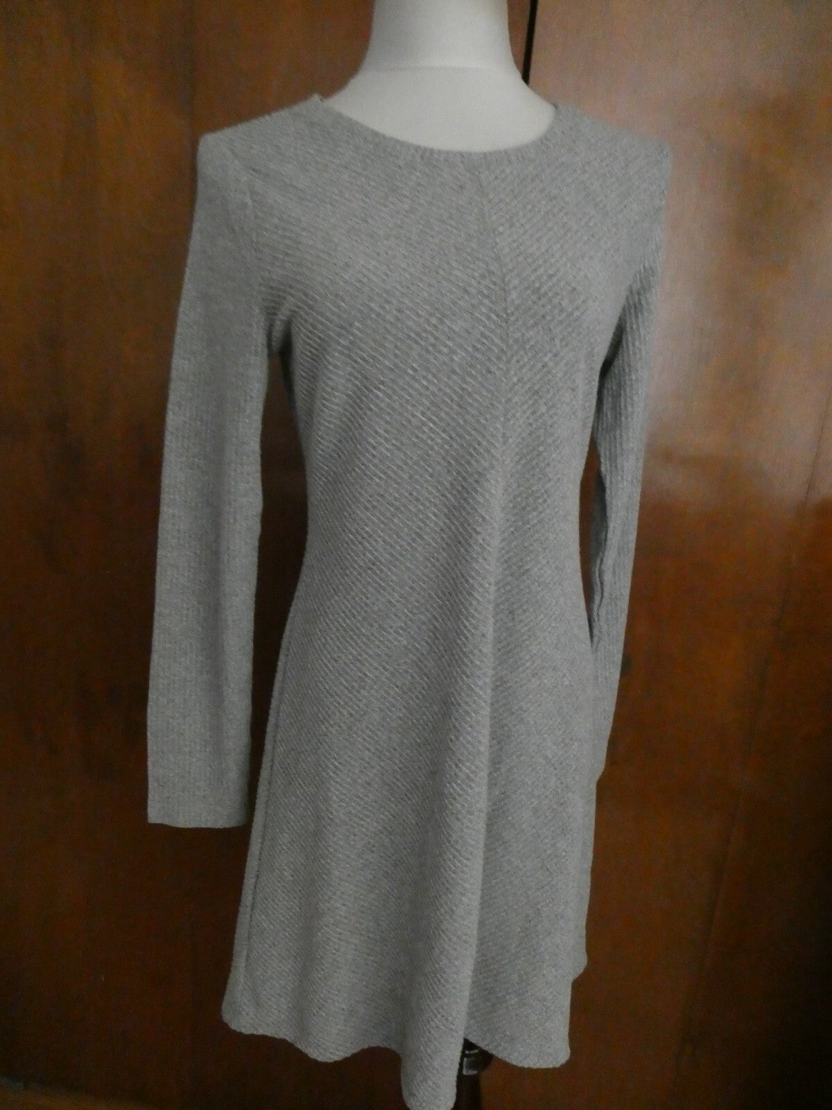 Gap Women’s Gray A-Line Long Sleeves Dress Medium, Xlarge
