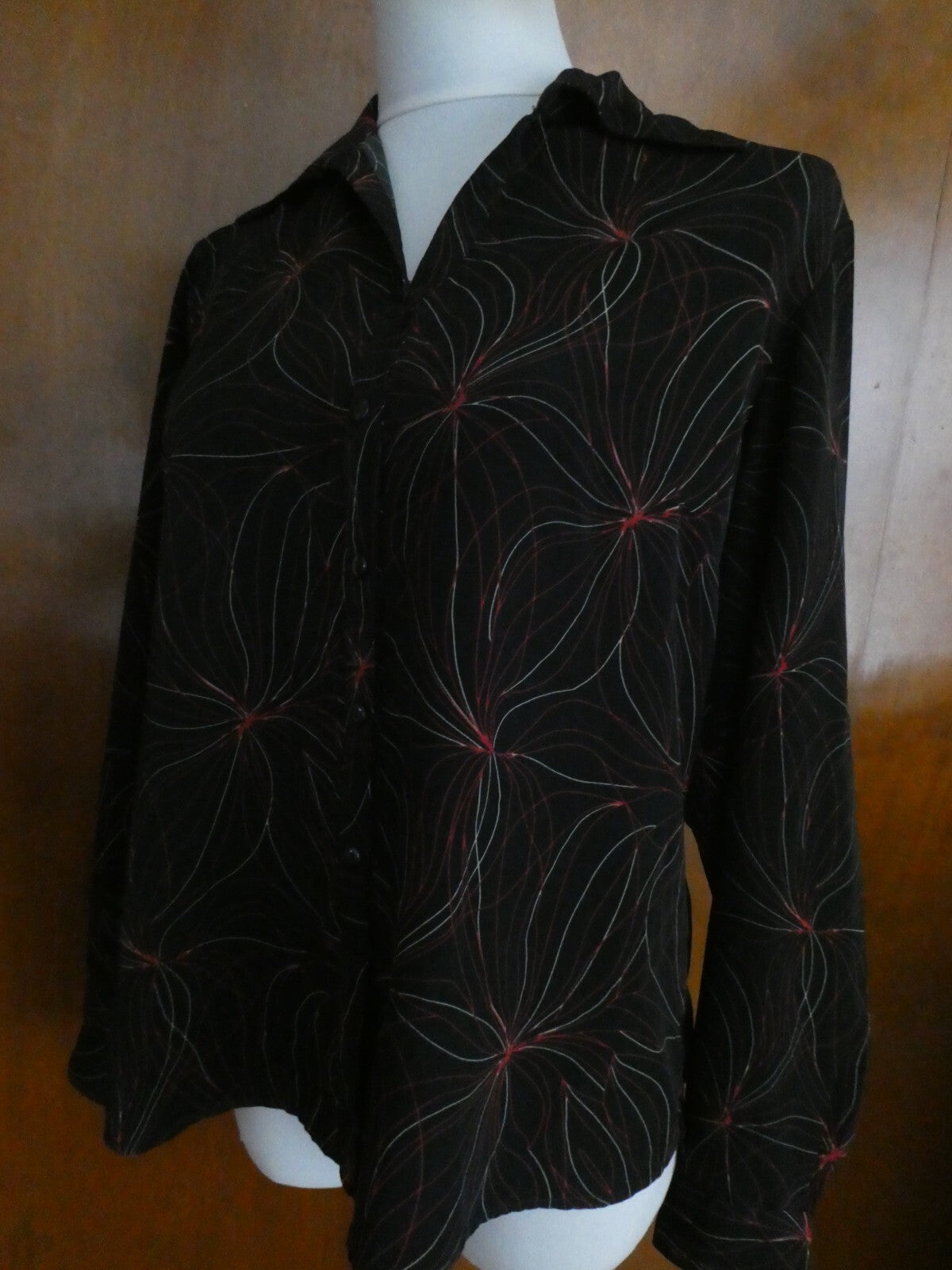 Fred David Women's Multicolor Button-Down Blouse Top Shirt Size Medium