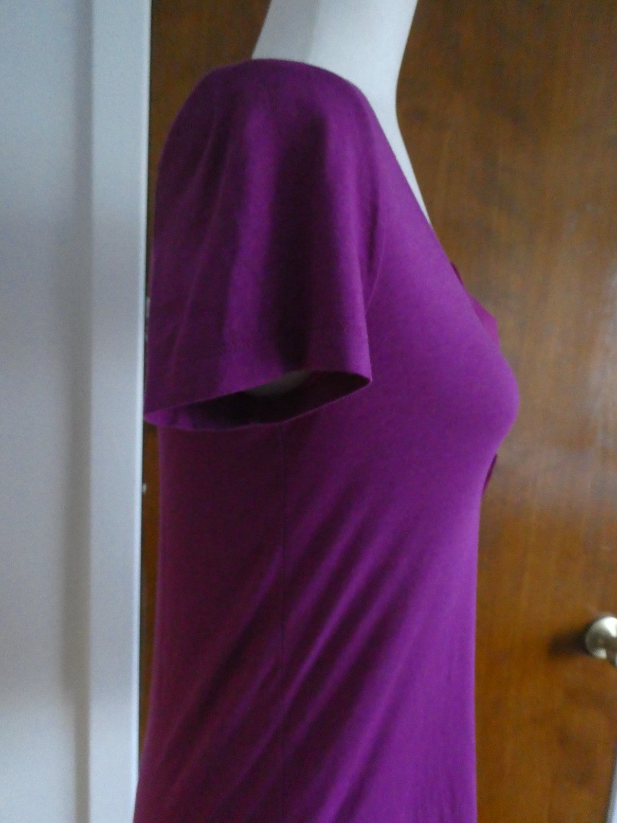 GAP Women’s Purple Bow Detail Top Size Small Cotton Modal Short Sleeve Stretch
