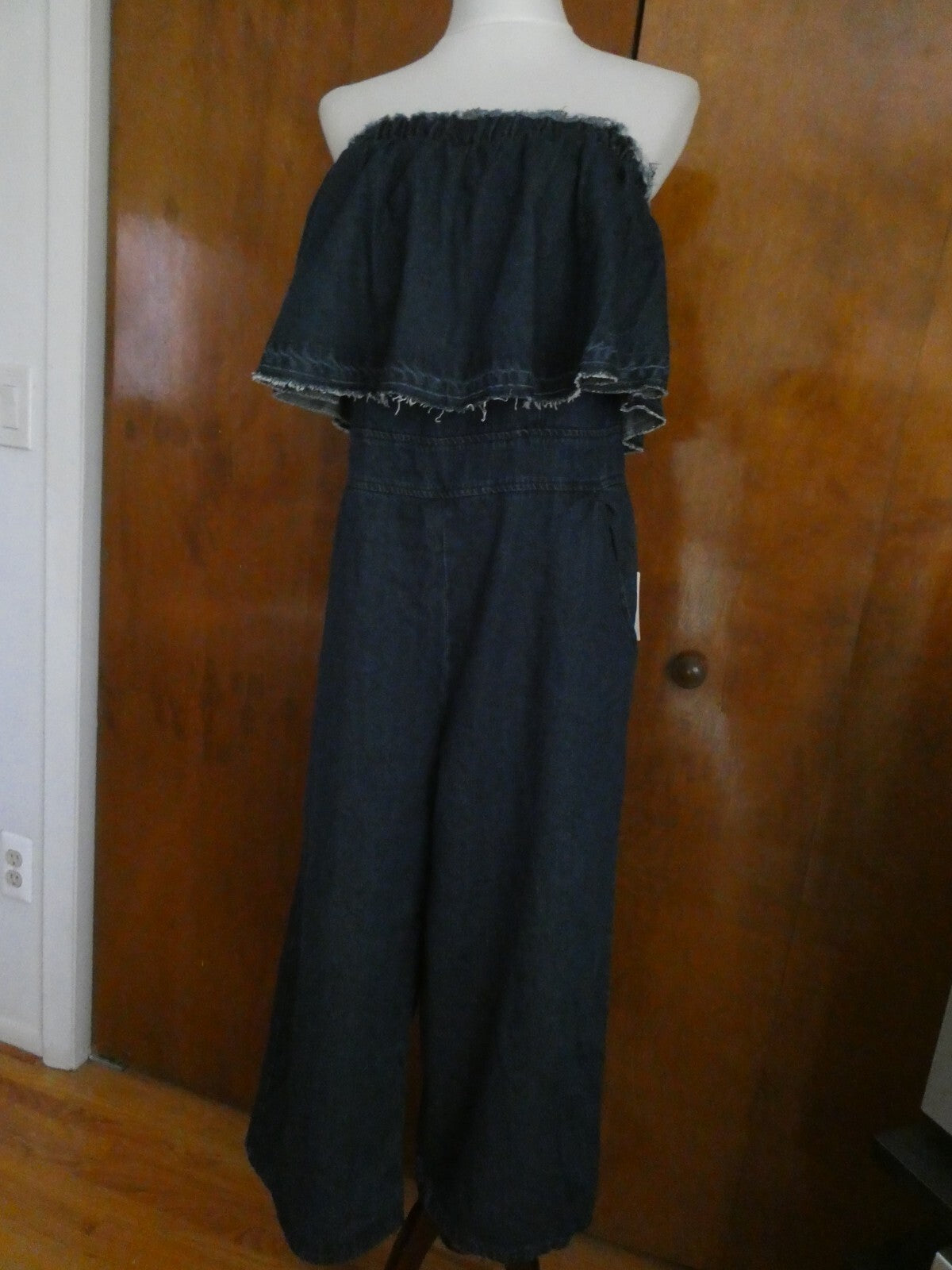 Anthropologie Hei Hei Women’s Blue Denim Jumpsuit Romper Size Large Retail $138