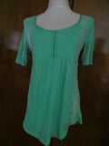 DKNY Jeans petites women's emerald soft tunic top size Large New
