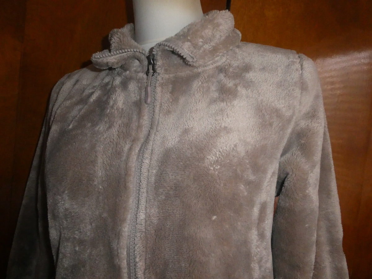 32 Degrees Heat Women’s Gray Urban Chic Plush Faux Fur Soft Zipper Jacket small
