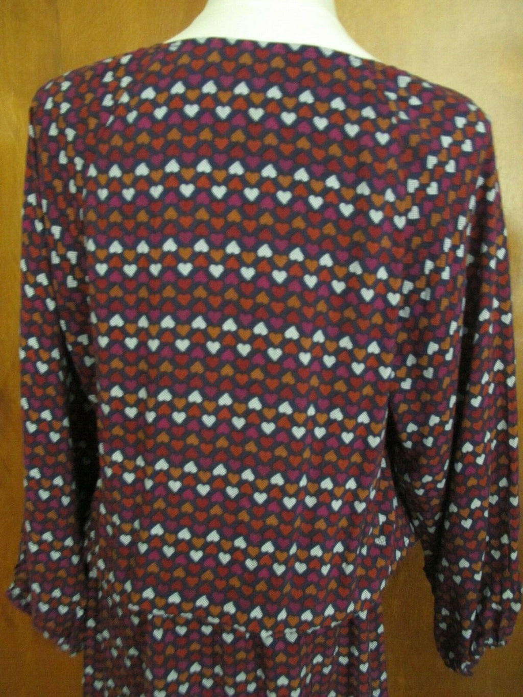 QMack women's soft viscose mufti color blue red lined dress Large 