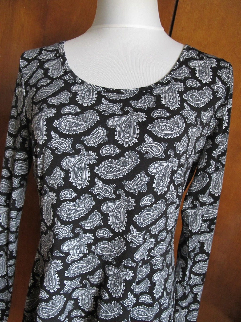 Michael Kors women’s printed multi color boat neck jersey A-line dress large 