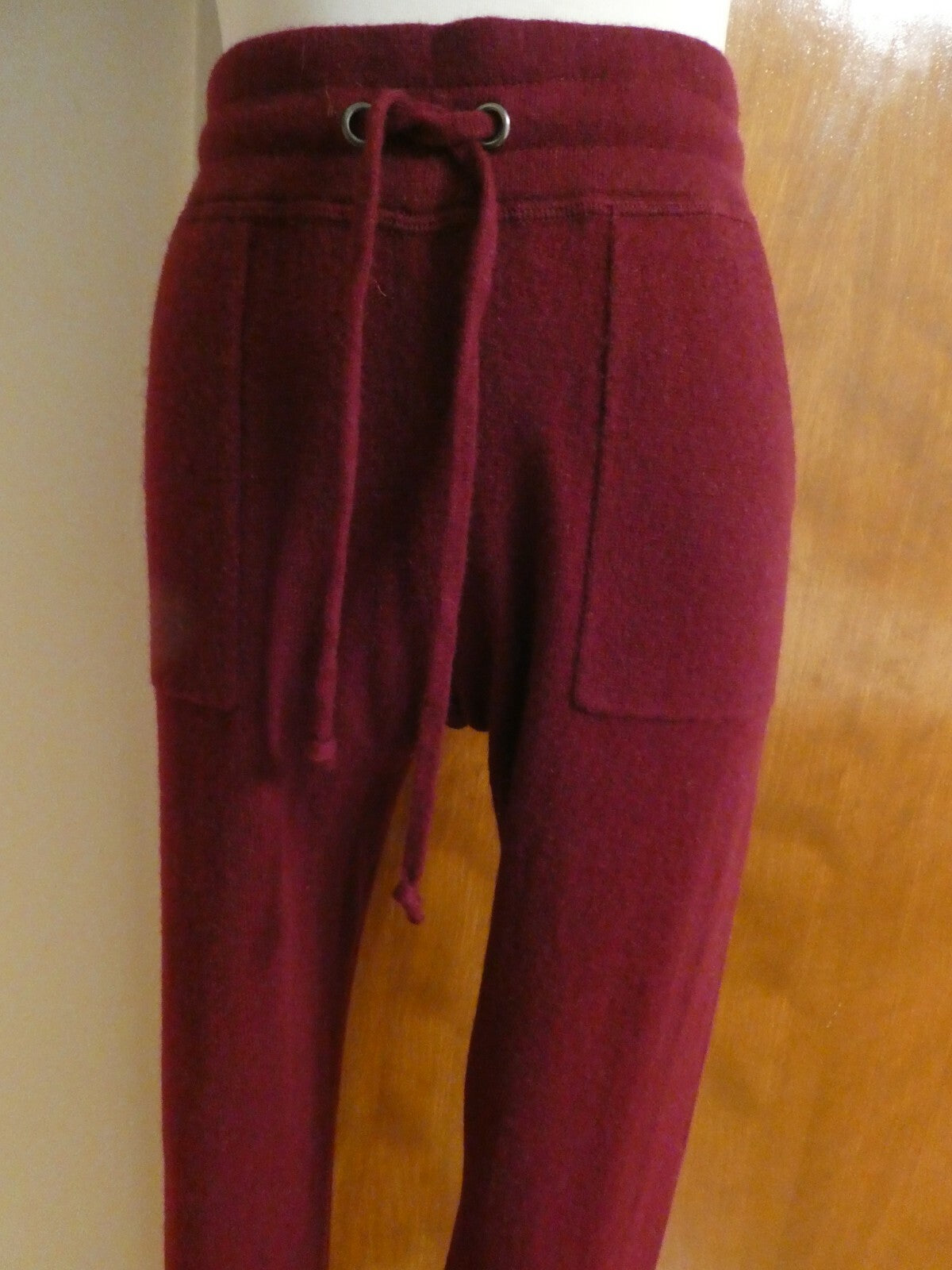 C By Bloomingdale's Women’s Wine 100% 2-PLY Cashmere Jogger Pants XS, XXL