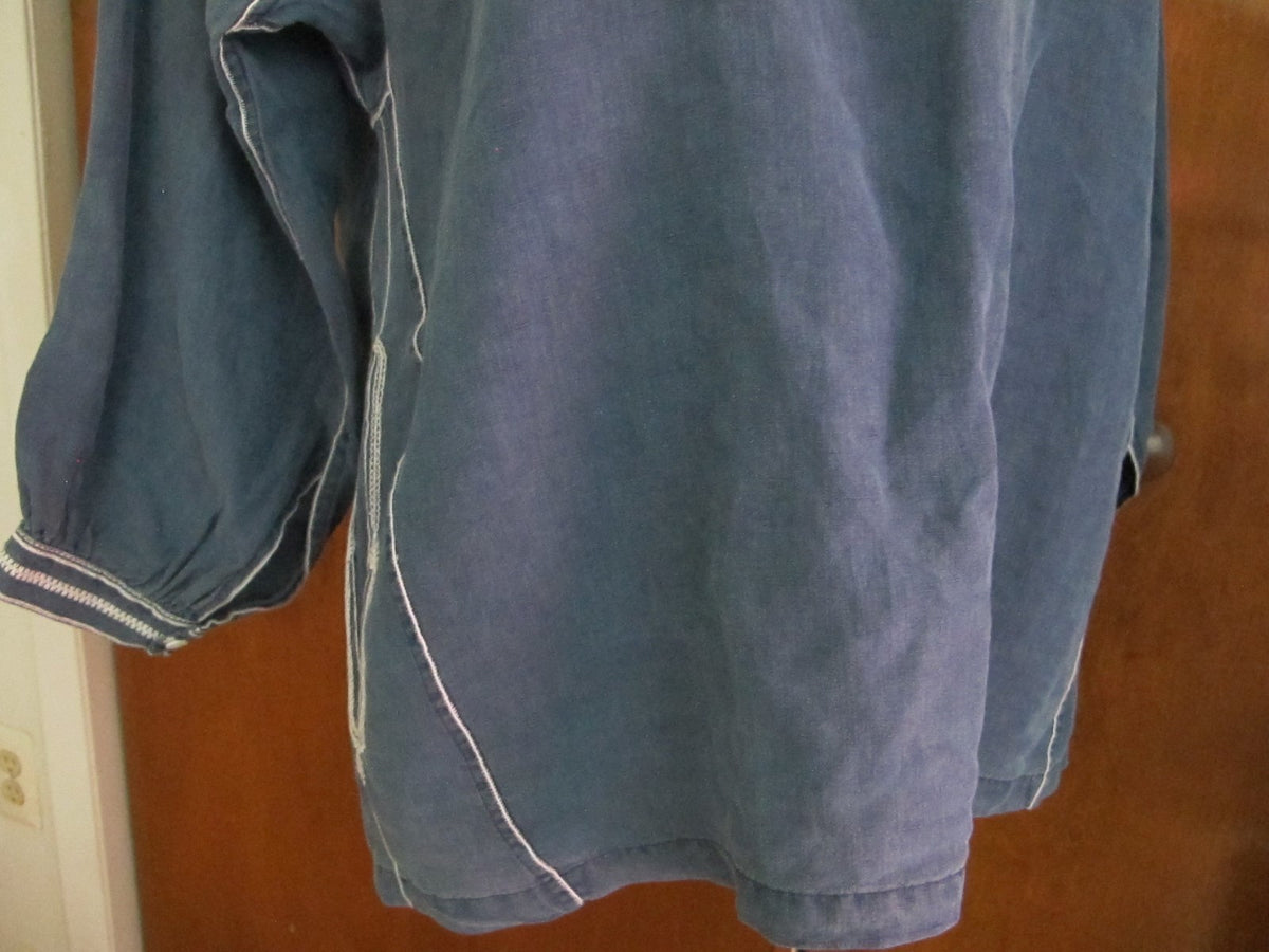 Polo Ralph Lauren women’s linen blue bohemian detailed top 