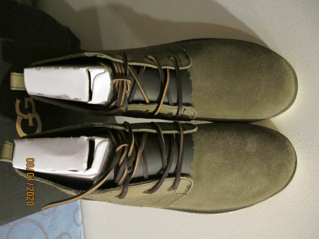 UGG Australia Neumel Unlined Leather Suede Men's Khaki Boots 13 Authentic 