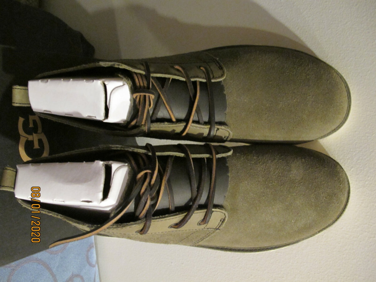 UGG Australia Neumel Unlined Leather Suede Men's Khaki Boots 13 Authentic 