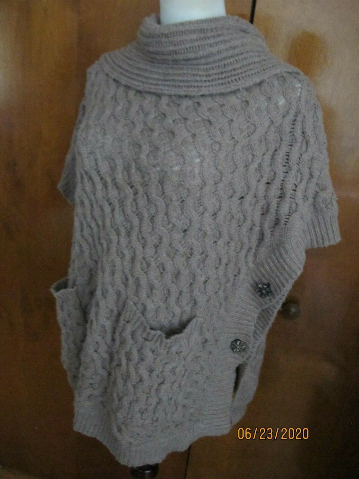 Anthropologie Angel of the North Women’s Taupe Cowl Neck Sweater Size M/L