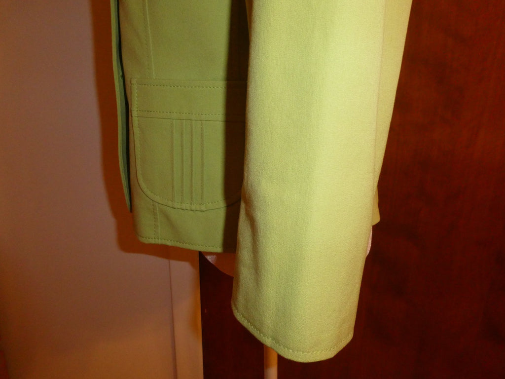 Tahari Arthur S. Levine Women's Blazer Jacket Lime Green Cotton Stretch Size 8