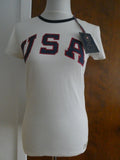 Polo Ralph Lauren 2016 Team USA Olympic T-Shirt Women White Cotton Authentic