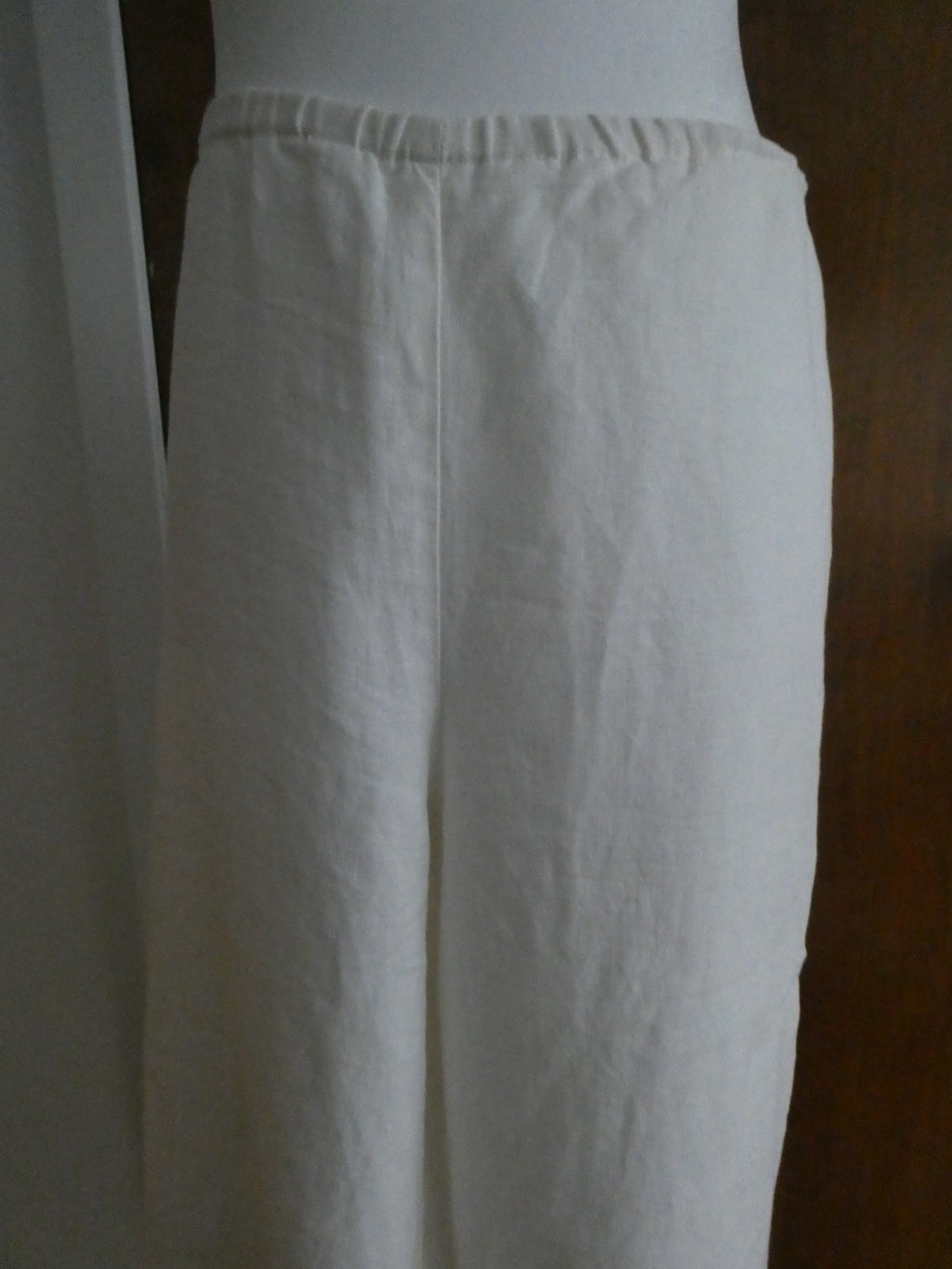 M Collection 100% Linen Pants Women Size 14 White Wide Leg Fully Lined NWT