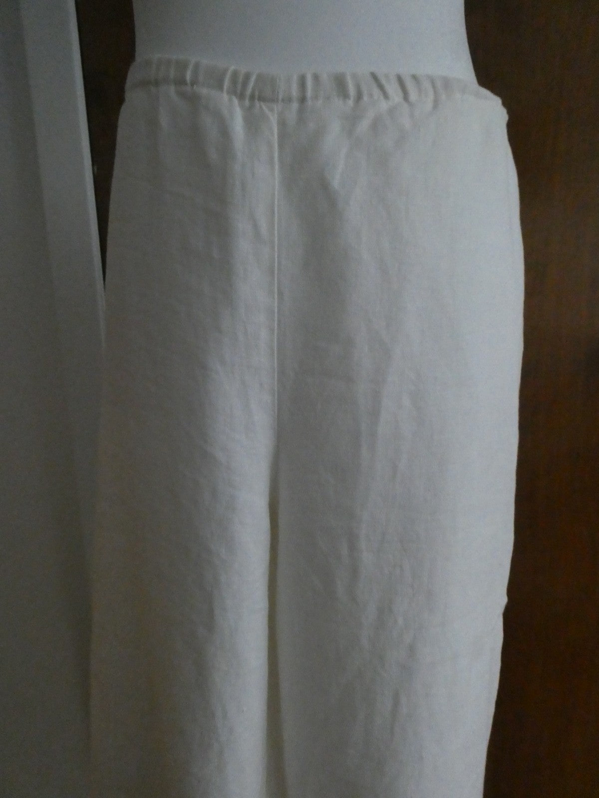 M Collection 100% Linen Pants Women Size 14 White Wide Leg Fully Lined NWT