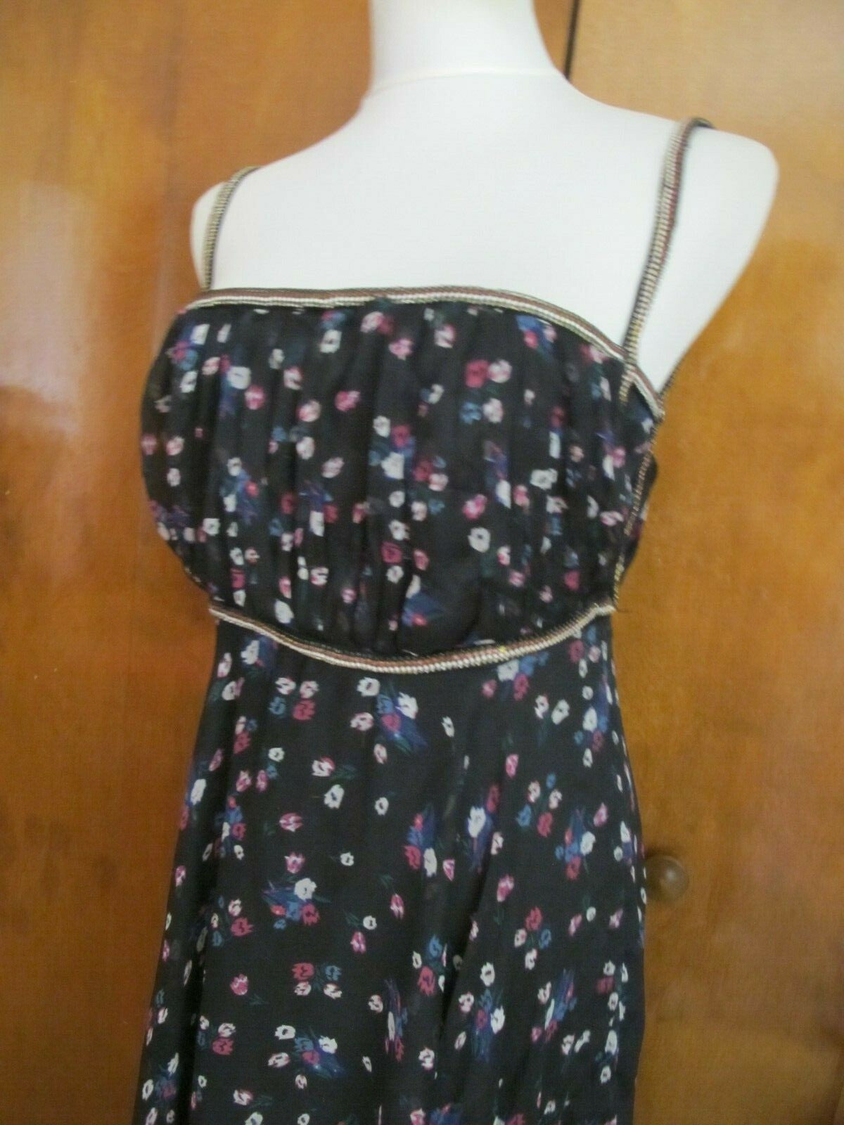 Anthropologie Ranna Gill Floral Swing Detailed Lined Dress Size 10P