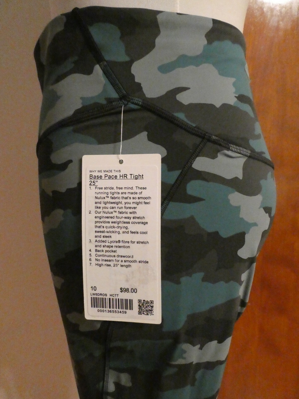 Lululemon Base Pace High-Rise Camouflage Running Pants Tight 25"