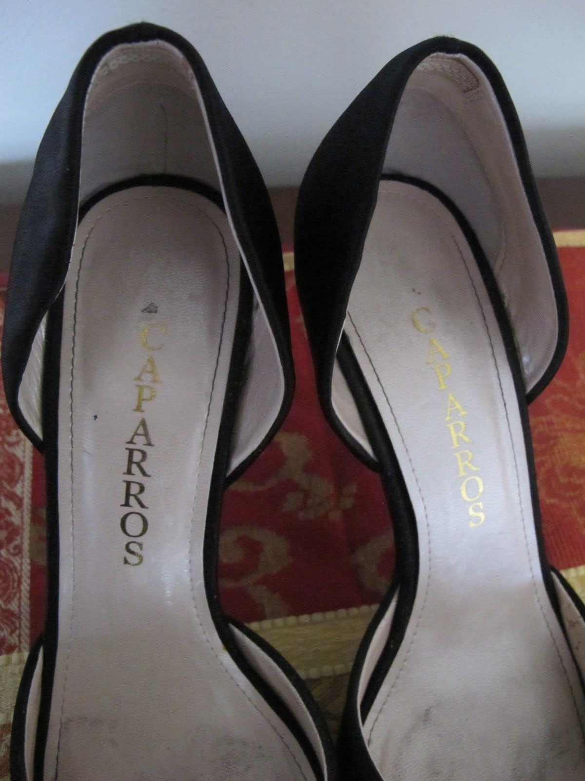 Caparros womens black satin dress shoes 8.5