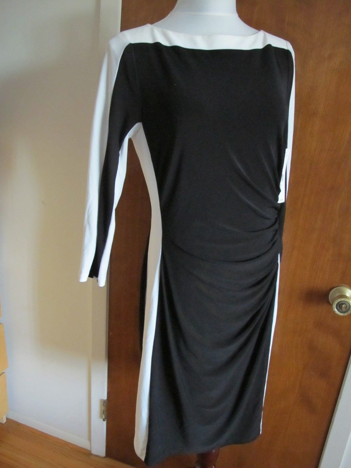Ralph Lauren's women’s black white lined stylish NWT dress size 12