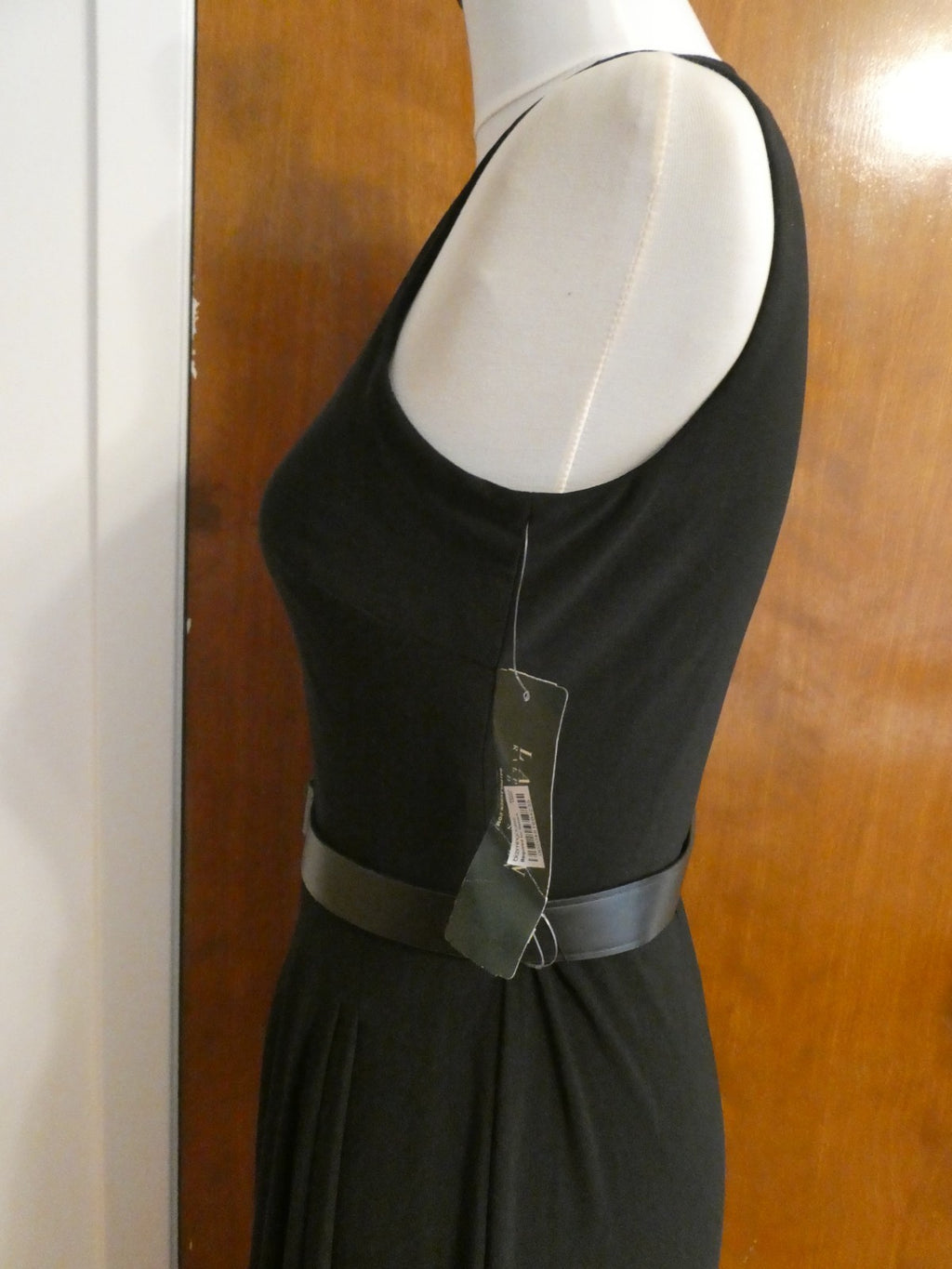 Ralph Lauren women black maxi evening dress draping at the bodice size 4