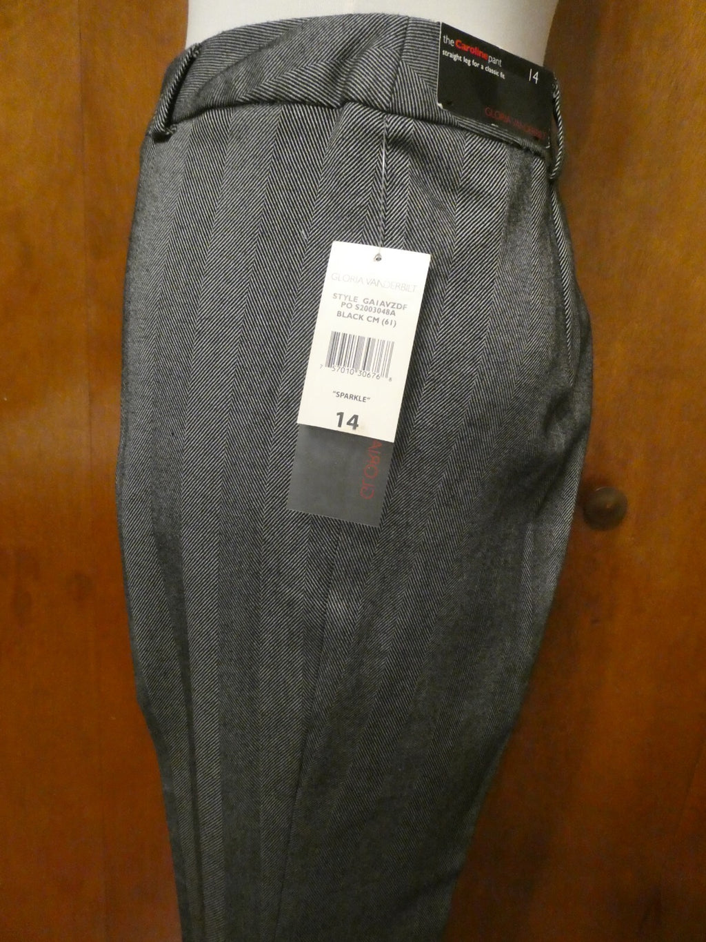 Gloria Vanderbilt The Caroline Women’s Gray Classic Fit Straighter Leg Pants 14