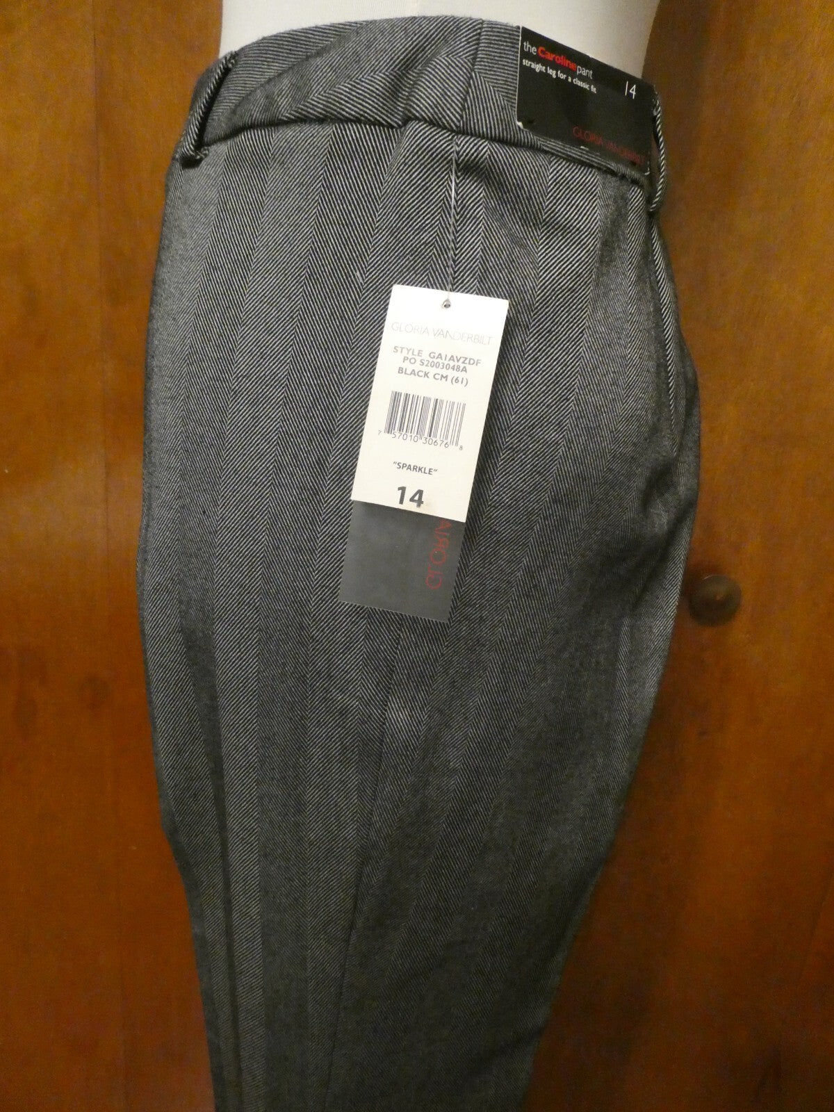 Gloria Vanderbilt The Caroline Women’s Gray Classic Fit Straighter Leg Pants 14