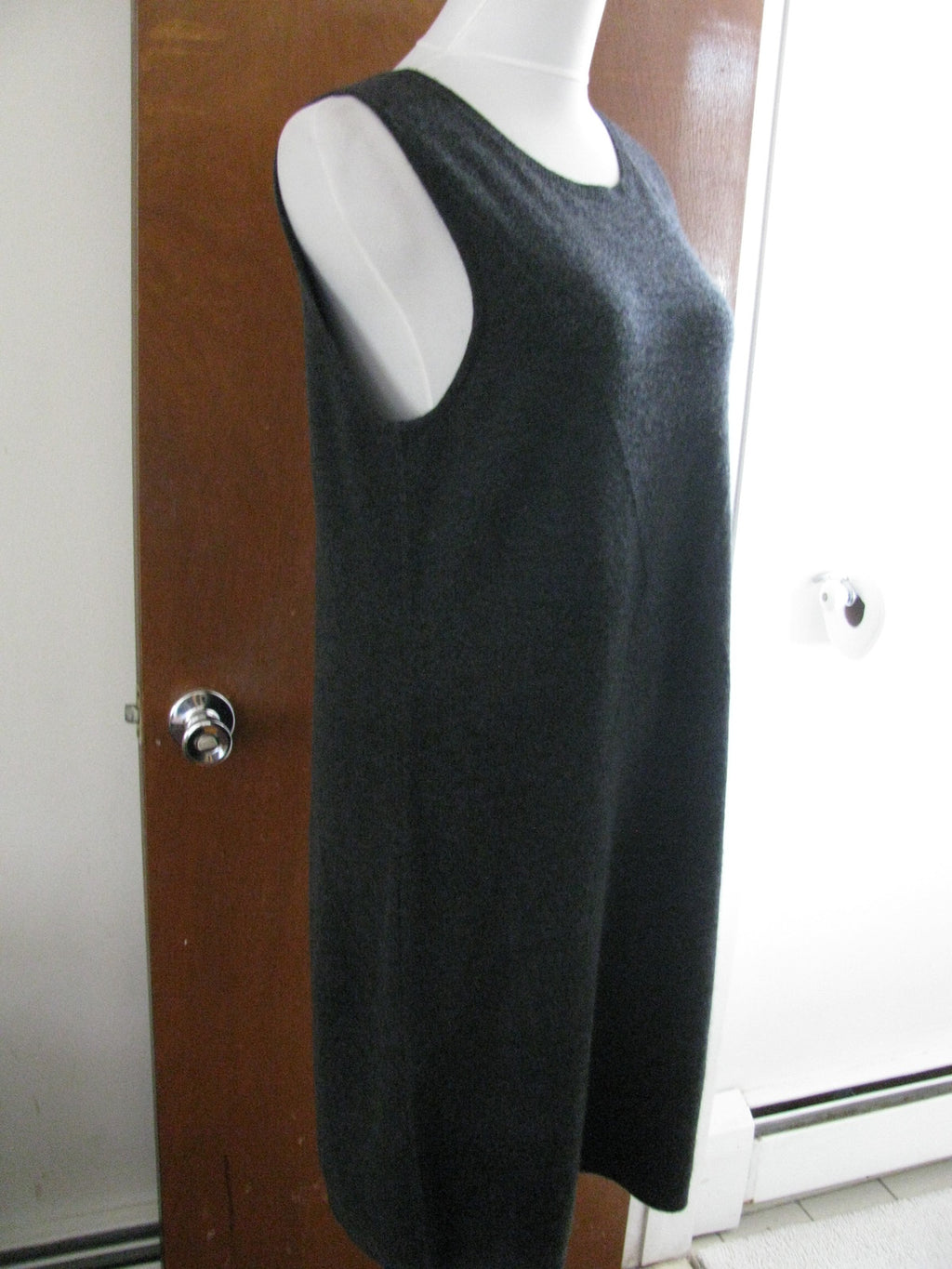 Sutton Studio women's gray cashmere detailed sleeveless dress XLarge 